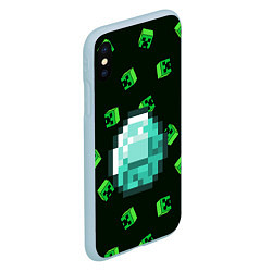 Чехол iPhone XS Max матовый МАЙНКРАФТ MINECRAFT, цвет: 3D-голубой — фото 2