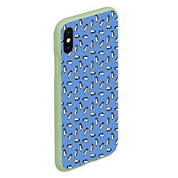 Чехол iPhone XS Max матовый Пингвины, цвет: 3D-салатовый — фото 2