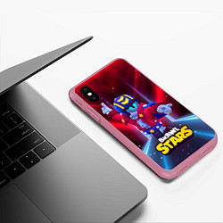 Чехол iPhone XS Max матовый STU СТУ Brawl Stars, цвет: 3D-малиновый — фото 2