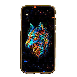Чехол iPhone XS Max матовый КРАСОЧНЫЙ ВОЛК, цвет: 3D-коричневый