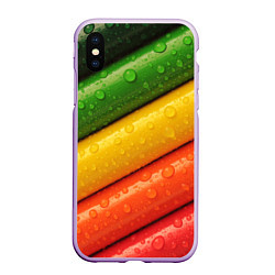 Чехол iPhone XS Max матовый Цветные линии