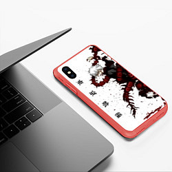 Чехол iPhone XS Max матовый Какуджа Токийский гуль, цвет: 3D-красный — фото 2
