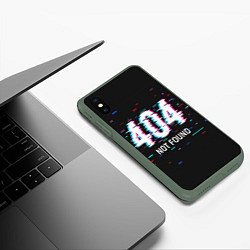 Чехол iPhone XS Max матовый Глитч 404, цвет: 3D-темно-зеленый — фото 2