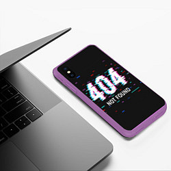 Чехол iPhone XS Max матовый Глитч 404, цвет: 3D-фиолетовый — фото 2