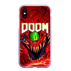 Чехол iPhone XS Max матовый DOOM Eternal, цвет: 3D-светло-сиреневый