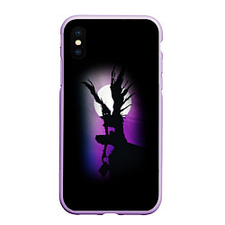 Чехол iPhone XS Max матовый DEATH NOTE ТЕТРАДЬ СМЕРТИ, цвет: 3D-сиреневый