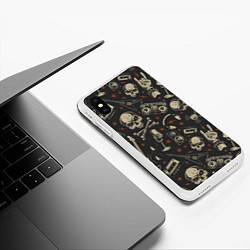 Чехол iPhone XS Max матовый Рок-музыка, цвет: 3D-белый — фото 2
