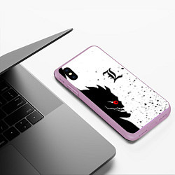 Чехол iPhone XS Max матовый ТЕТРАДЬ СМЕРТИ, цвет: 3D-сиреневый — фото 2
