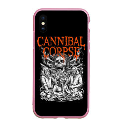 Чехол iPhone XS Max матовый Cannibal Corpse, цвет: 3D-розовый