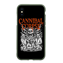 Чехол iPhone XS Max матовый Cannibal Corpse, цвет: 3D-темно-зеленый