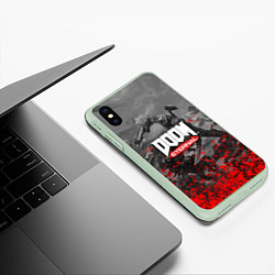 Чехол iPhone XS Max матовый DOOM, цвет: 3D-салатовый — фото 2