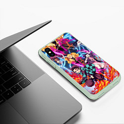 Чехол iPhone XS Max матовый КЛИНОК РАССЕКАЮЩИЙ ДЕМОНОВ, цвет: 3D-салатовый — фото 2