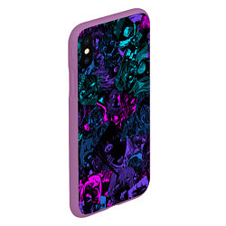Чехол iPhone XS Max матовый Neon Ahegao, цвет: 3D-фиолетовый — фото 2