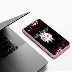 Чехол iPhone XS Max матовый Bon jovi, цвет: 3D-розовый — фото 2