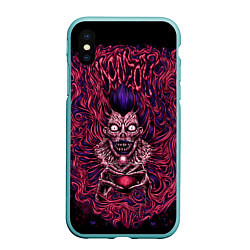 Чехол iPhone XS Max матовый DEATH NOTE ТЕТРАДЬ СМЕРТИ, цвет: 3D-мятный