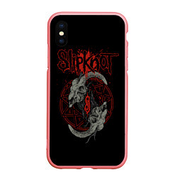 Чехол iPhone XS Max матовый Slipknot Черепа, цвет: 3D-баблгам