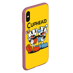 Чехол iPhone XS Max матовый CUPHEAD, цвет: 3D-малиновый — фото 2