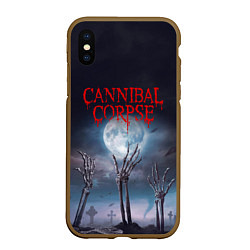 Чехол iPhone XS Max матовый Cannibal Corpse Труп Каннибала Z, цвет: 3D-коричневый