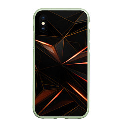 Чехол iPhone XS Max матовый Геометрическая Абстракция, цвет: 3D-салатовый