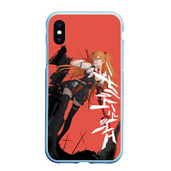 Чехол iPhone XS Max матовый Evangelion Asuka Langley, цвет: 3D-голубой