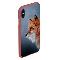 Чехол iPhone XS Max матовый Лиса, цвет: 3D-красный — фото 2