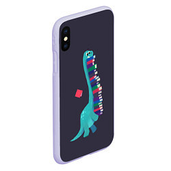 Чехол iPhone XS Max матовый Book Dinosaur, цвет: 3D-светло-сиреневый — фото 2