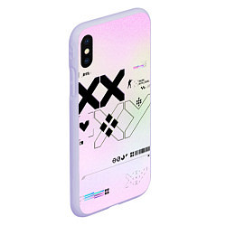 Чехол iPhone XS Max матовый Printstream style Поток информации Белизна 0 1,Чер, цвет: 3D-светло-сиреневый — фото 2