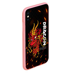 Чехол iPhone XS Max матовый Dragon Огненный дракон, цвет: 3D-баблгам — фото 2