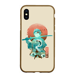 Чехол iPhone XS Max матовый Demon Slayer Tanjiro, цвет: 3D-коричневый