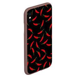 Чехол iPhone XS Max матовый Chili peppers, цвет: 3D-коричневый — фото 2