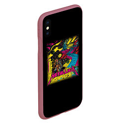Чехол iPhone XS Max матовый Metallica Металика, цвет: 3D-малиновый — фото 2