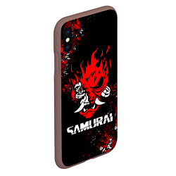 Чехол iPhone XS Max матовый SAMURAI CYBERPUNK 2077, цвет: 3D-коричневый — фото 2