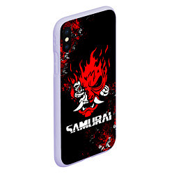 Чехол iPhone XS Max матовый SAMURAI CYBERPUNK 2077, цвет: 3D-светло-сиреневый — фото 2