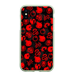 Чехол iPhone XS Max матовый СИМВОЛЫ ГРЕХОВ 7 DEADLY SINS, цвет: 3D-салатовый