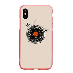 Чехол iPhone XS Max матовый Natural Vinyl Records Vintage, цвет: 3D-баблгам