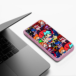 Чехол iPhone XS Max матовый Friday Night Funkin все герои, цвет: 3D-розовый — фото 2