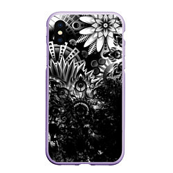 Чехол iPhone XS Max матовый Floral Pattern, цвет: 3D-светло-сиреневый