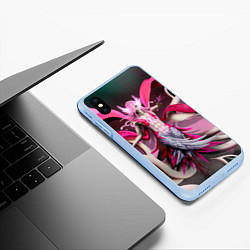 Чехол iPhone XS Max матовый Bleach Aurora Archangel Art, цвет: 3D-голубой — фото 2