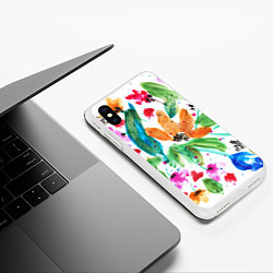 Чехол iPhone XS Max матовый Весна, цвет: 3D-белый — фото 2
