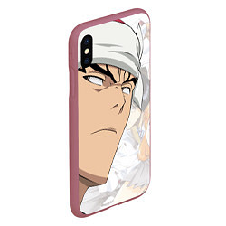 Чехол iPhone XS Max матовый Bleach Anime Abarai Renji, цвет: 3D-малиновый — фото 2