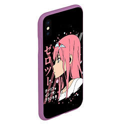 Чехол iPhone XS Max матовый Darling in the Franxx Zero Two, цвет: 3D-фиолетовый — фото 2