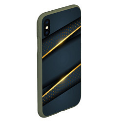 Чехол iPhone XS Max матовый 3D luxury gold, цвет: 3D-темно-зеленый — фото 2