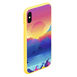 Чехол iPhone XS Max матовый Красочные Горы, цвет: 3D-желтый — фото 2