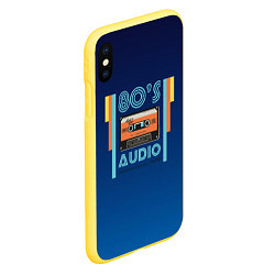 Чехол iPhone XS Max матовый 80s audio tape, цвет: 3D-желтый — фото 2