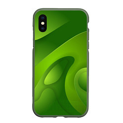 Чехол iPhone XS Max матовый 3d Green abstract, цвет: 3D-темно-зеленый