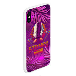 Чехол iPhone XS Max матовый Fortnite Neon Stonks Meme, цвет: 3D-белый — фото 2