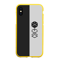 Чехол iPhone XS Max матовый EXO, цвет: 3D-желтый
