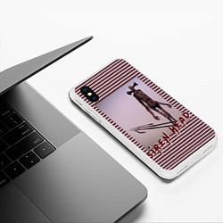 Чехол iPhone XS Max матовый Сиреноголовый Полосатый, цвет: 3D-белый — фото 2