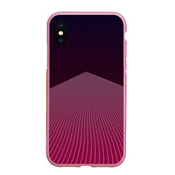 Чехол iPhone XS Max матовый Неоновая дорога, цвет: 3D-розовый