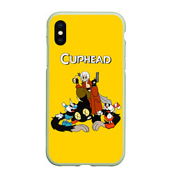 Чехол iPhone XS Max матовый Cuphead x DMC, цвет: 3D-салатовый